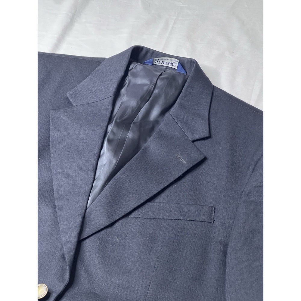 Stafford Mens Black 42S Blazer Jacket Sport‎ Suit Coat Wool All Season Classic